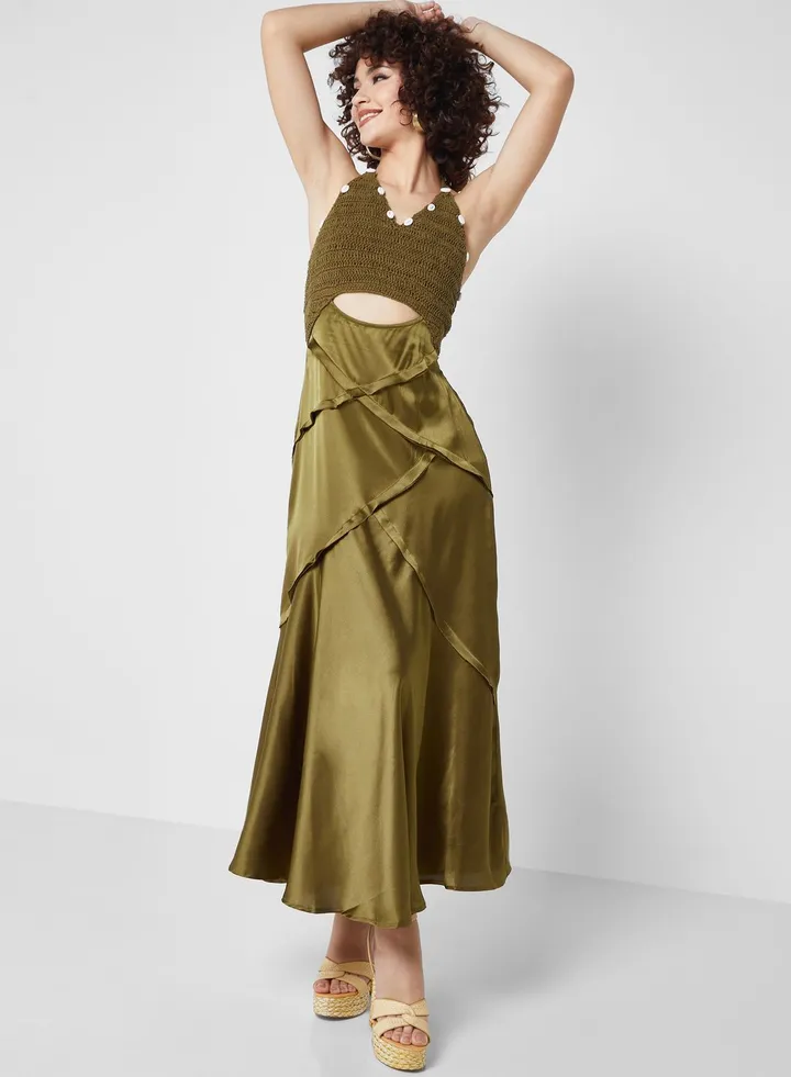 Halter Neck Cut Out Detail Dress