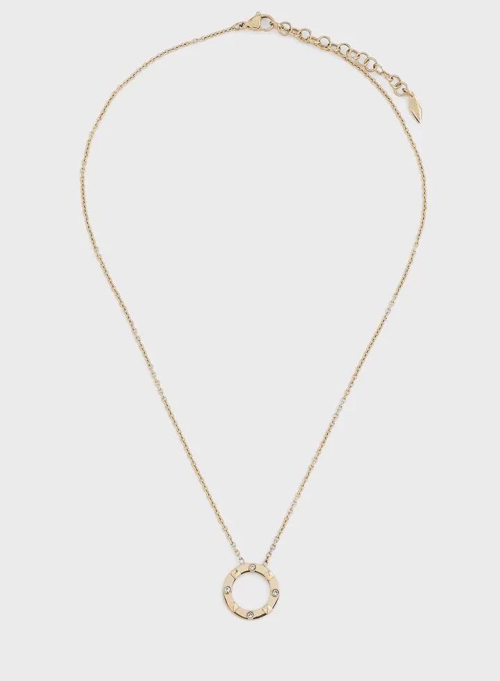 Stainless Steel Necklace With Crystals