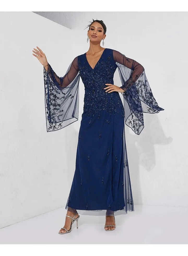 Little Mistress Navy Wrap Maxi