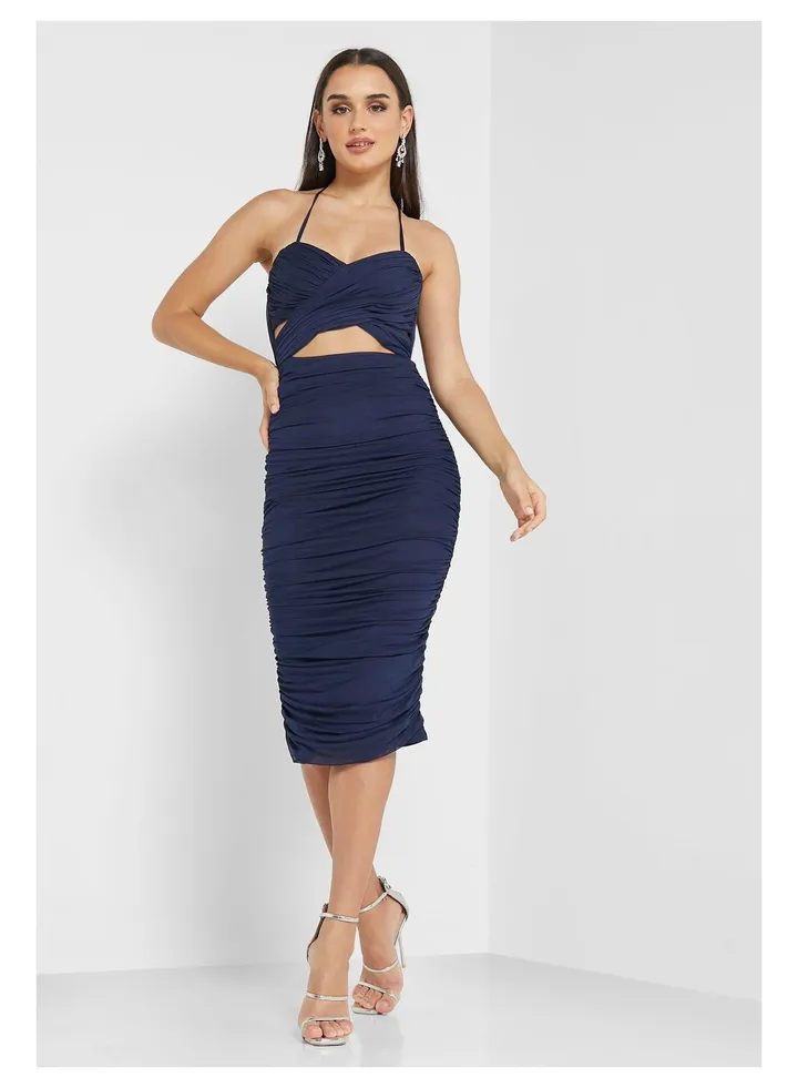 Little Mistress Navy Crossover Bust Midi