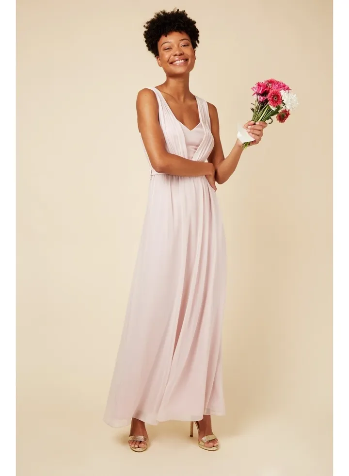 Little Mistress Nude Bridesmaid Dress