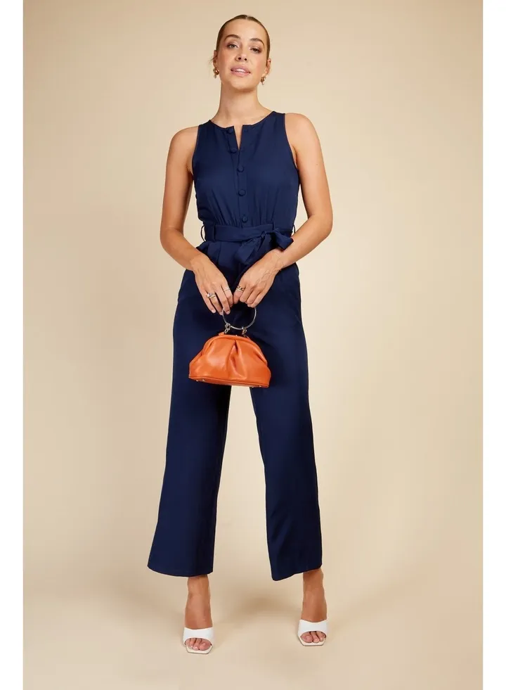 Little Mistress Navy Button Jsuit
