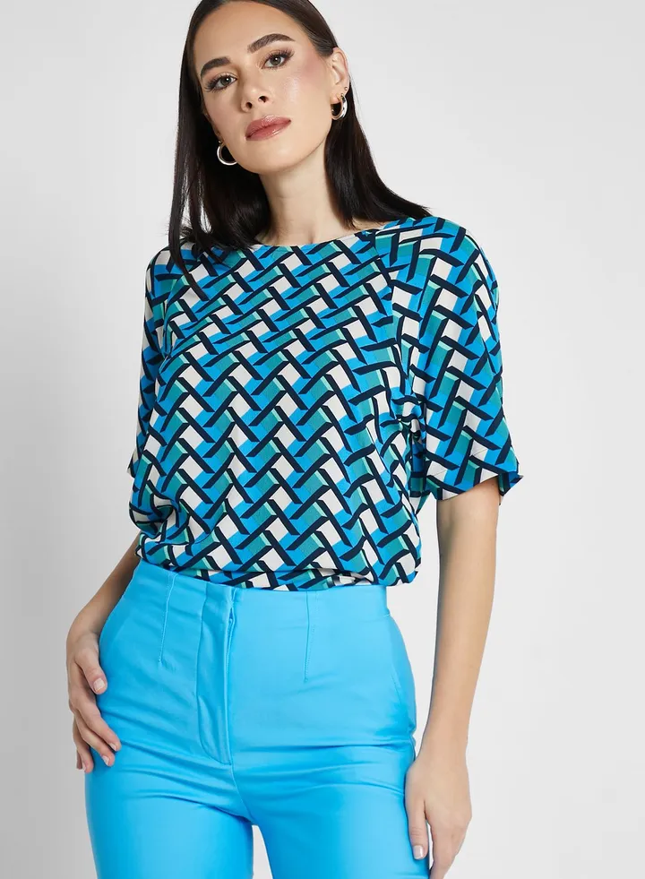Printed Short Sleeve Top