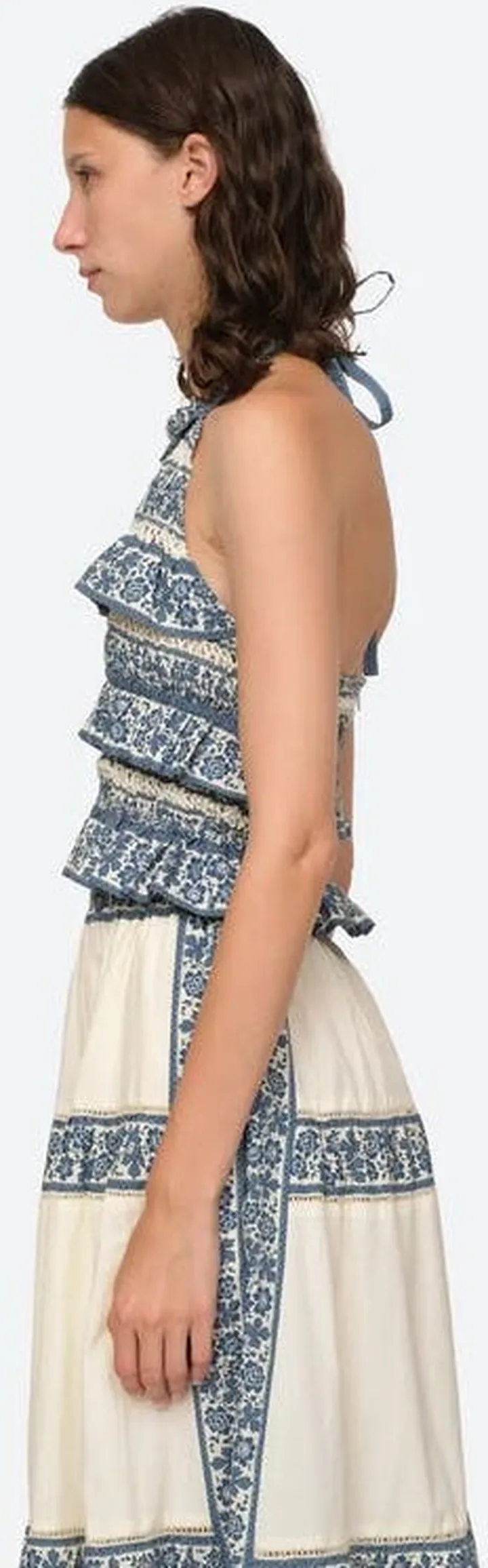 Sea Arlo Print Halter Neck Top - Blue