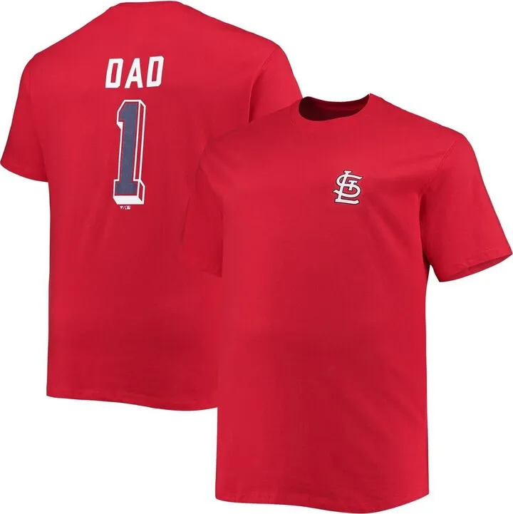 Men's Red St. Louis Cardinals Big and Tall Father's Day #1 Dad T-shirt