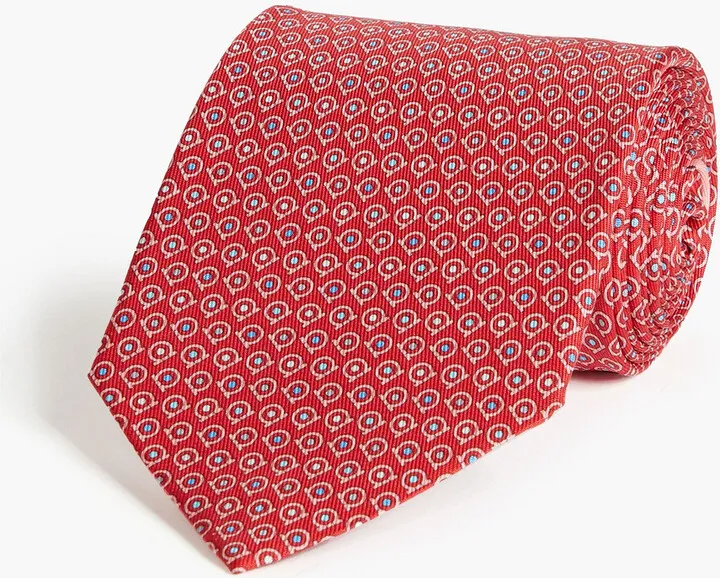 Printed silk-twill tie