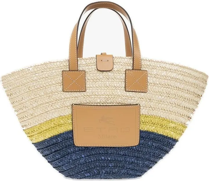 Color-block Logo Patch Shopper Bag