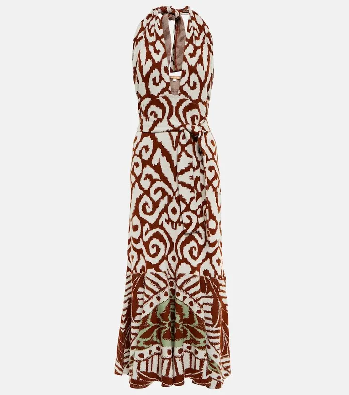 Antique Dialog printed cotton midi dress