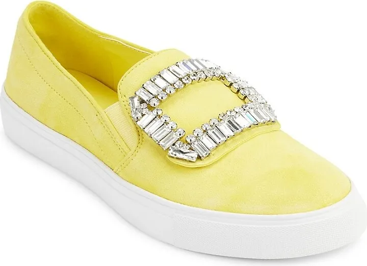 Ermine Embellished Leather Sneakers