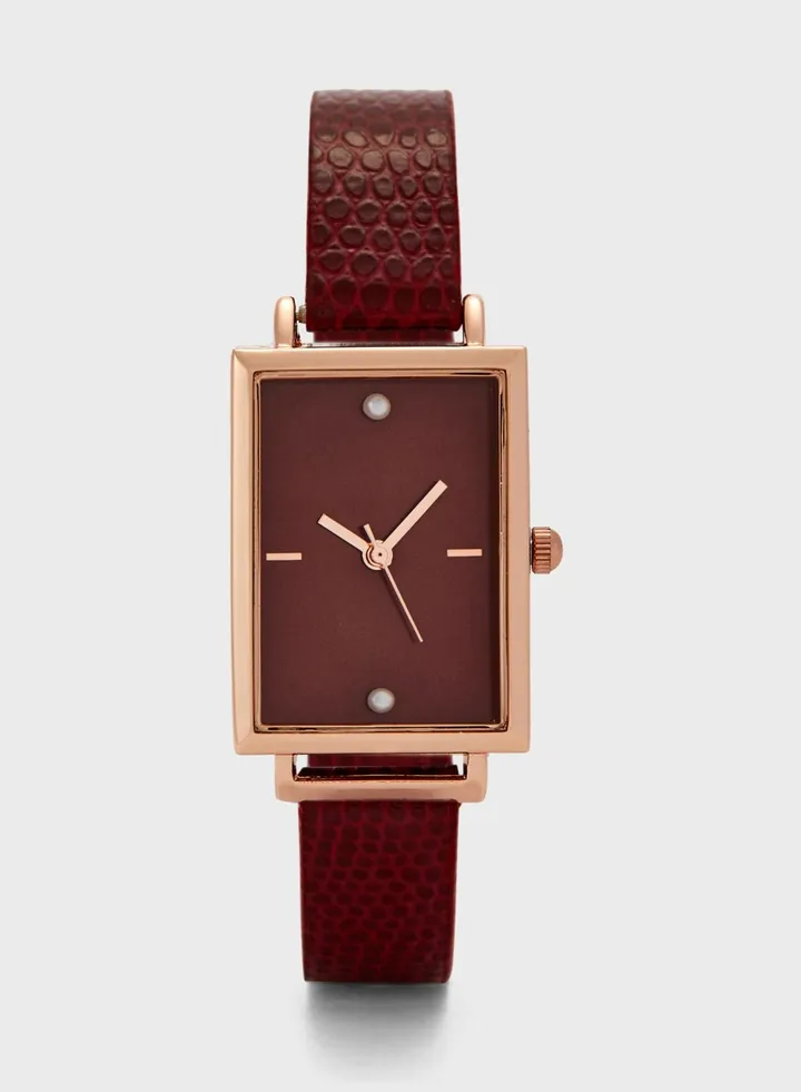 Pearl Detail Rectangle Watch
