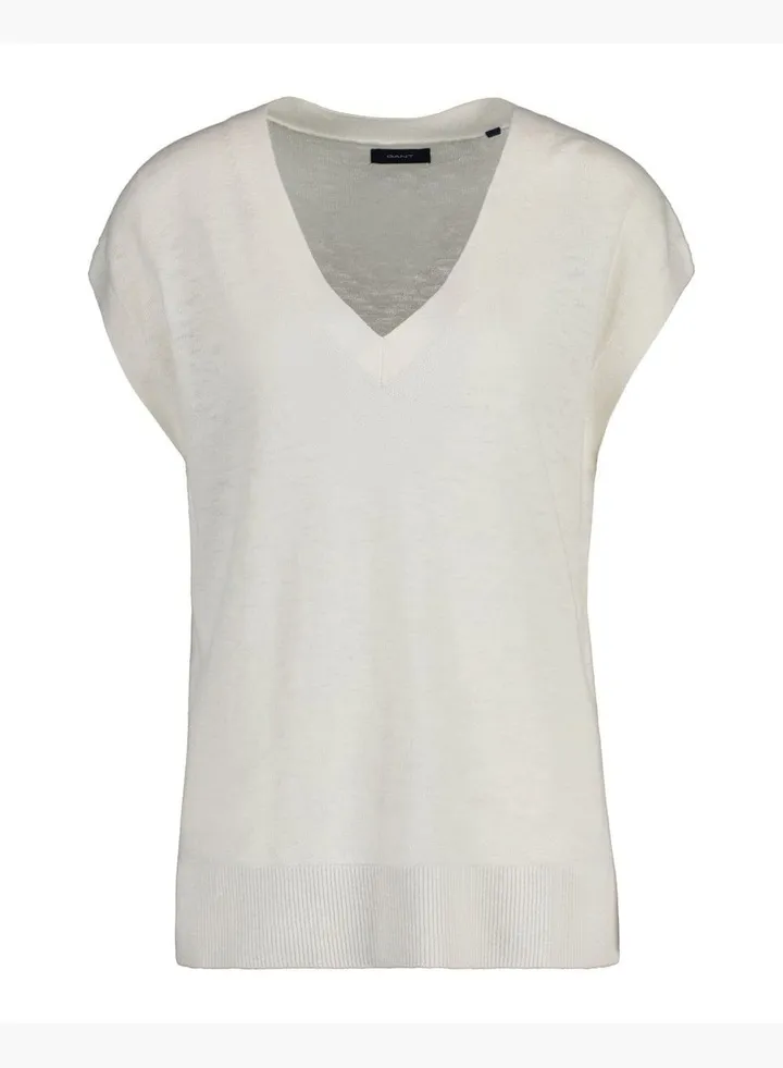 Gant Linen Blend V-Neck Vest