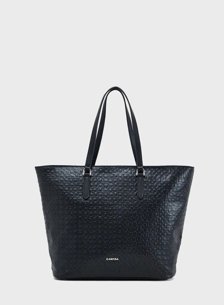 Contrast Detail Printed Shopper