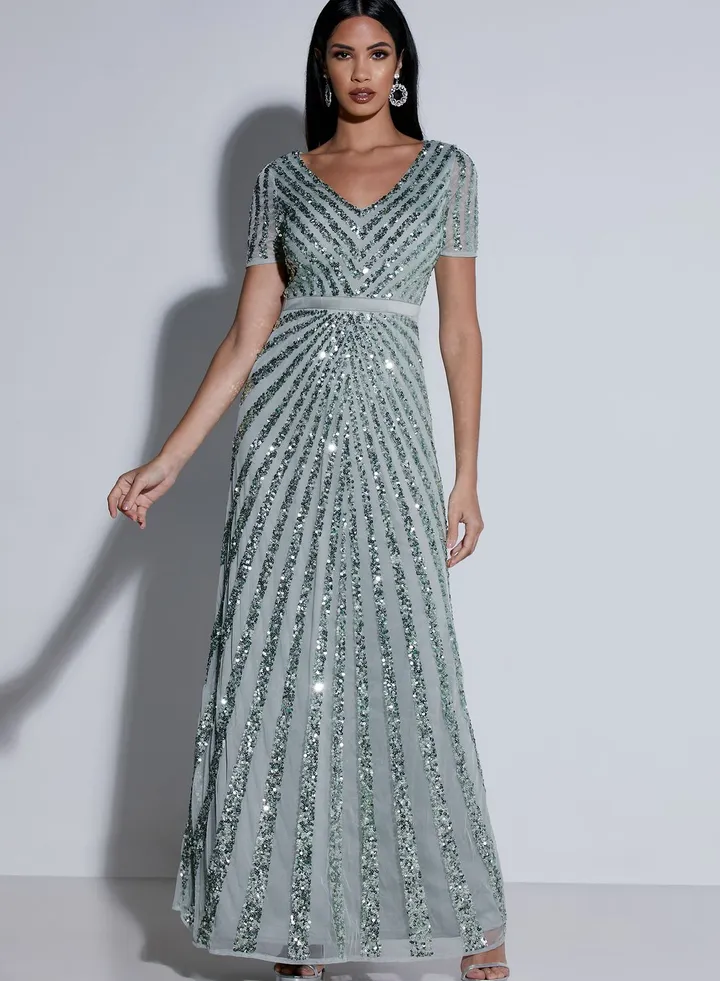 Striped Sequin Dress
