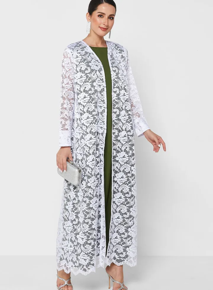 Lace Dress With Abaya