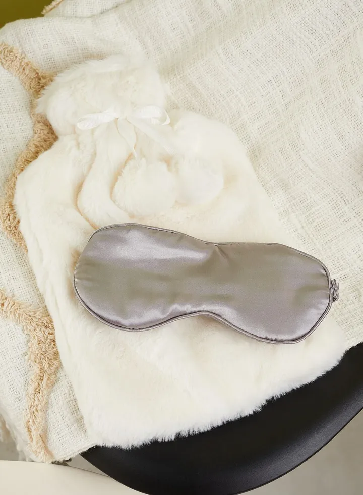 Faux Fur Hot Water Bottle & Eye Mask Gift Set