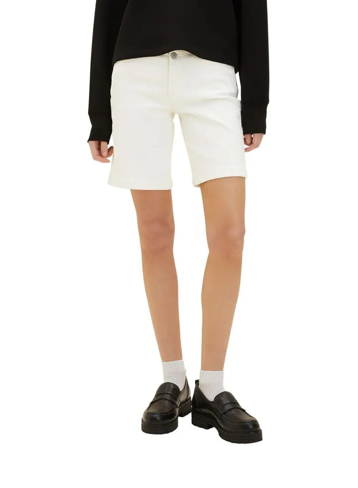 Button Detail High Waist Shorts