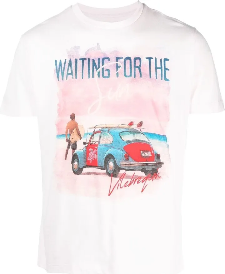 graphic-print blush T-shirt