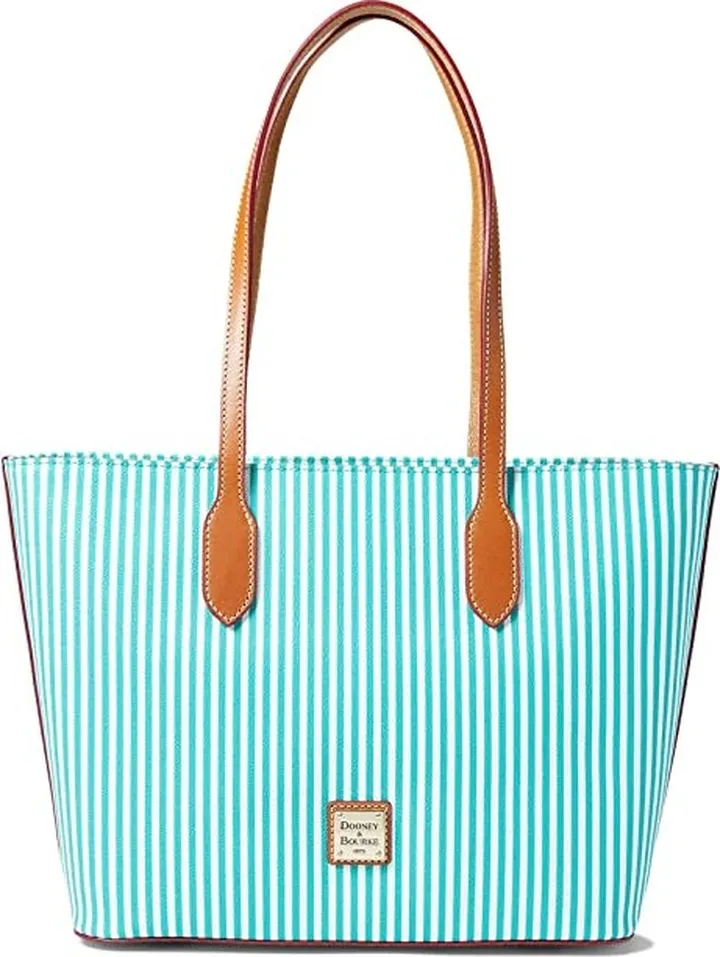 Dooney & Bourke Stripe Tote (Seafoam) Handbags