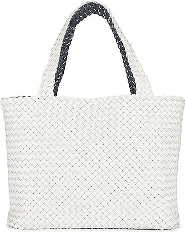 Bottega Veneta Bicolor Tote Bag in White