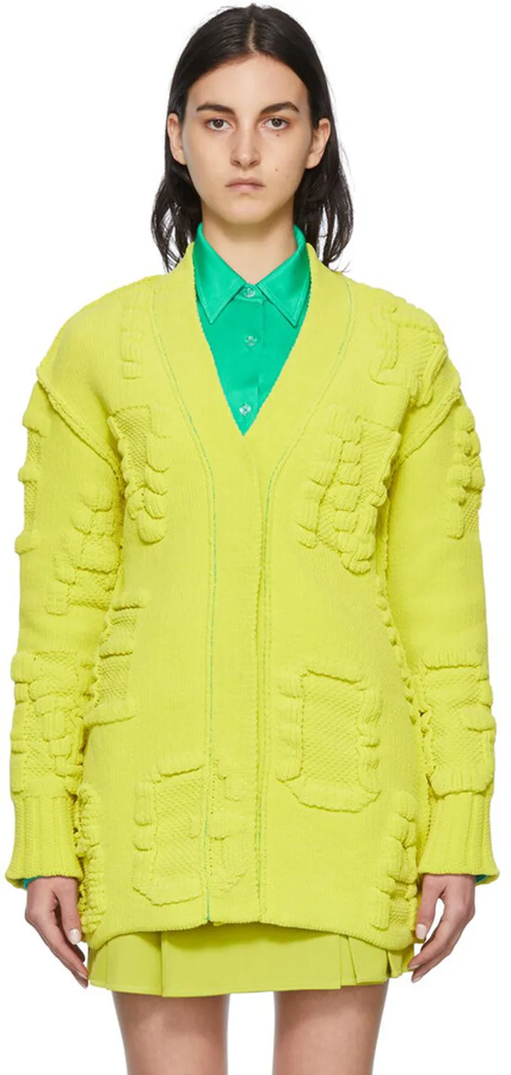 Bottega Veneta Yellow Nylon Cardigan