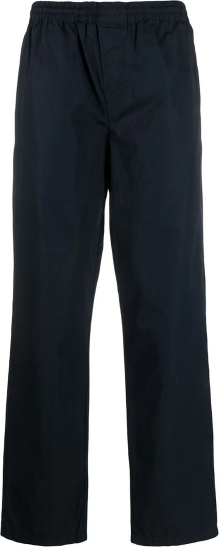 Elasticated-Waistband Straight-Leg Trousers