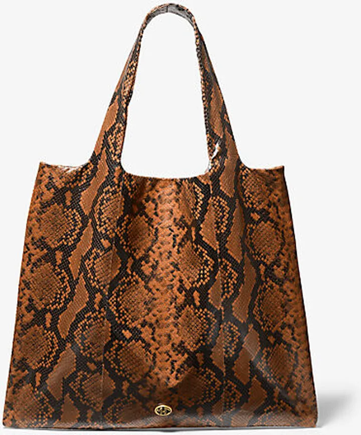 Monogramme Python Embossed Leather Tote Bag