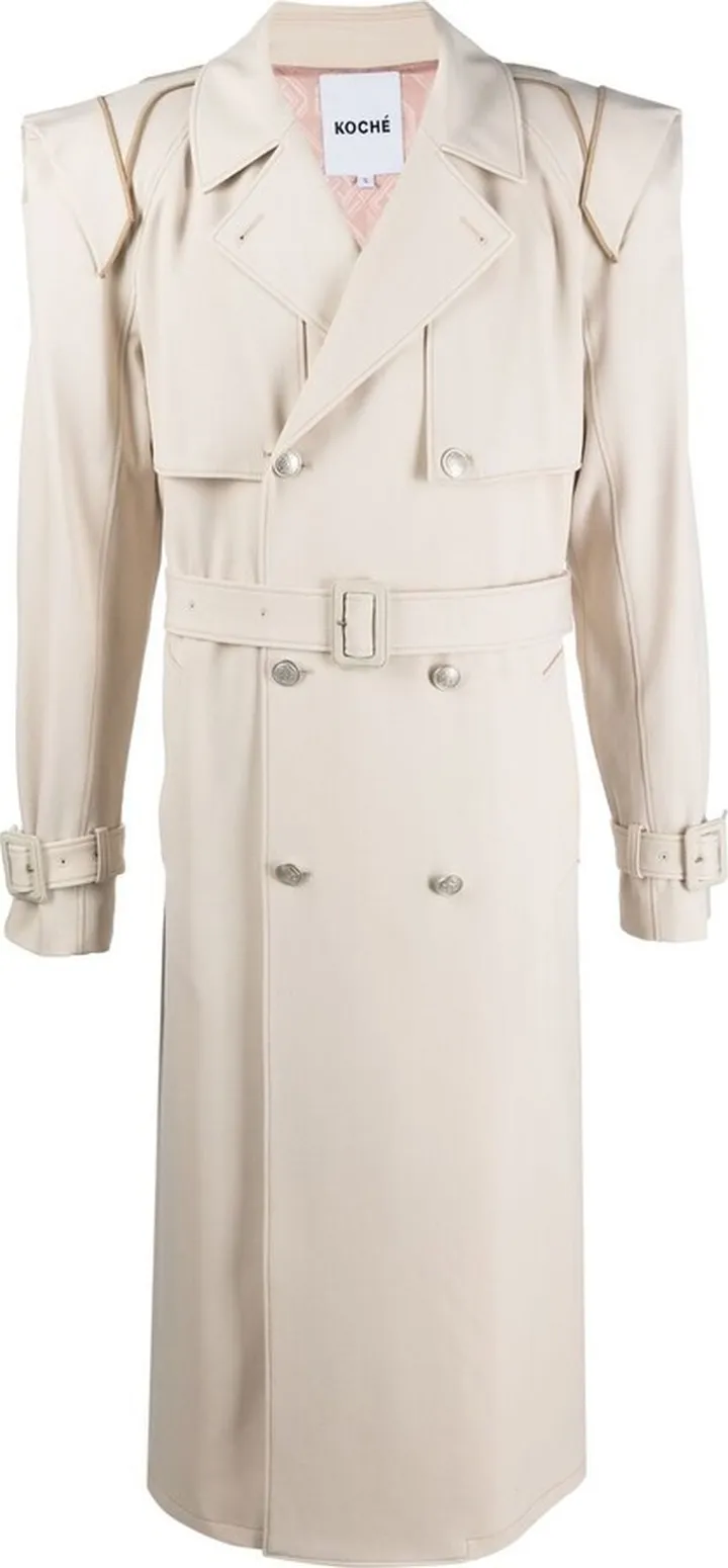 Double-Breasted Belted Trench Coat