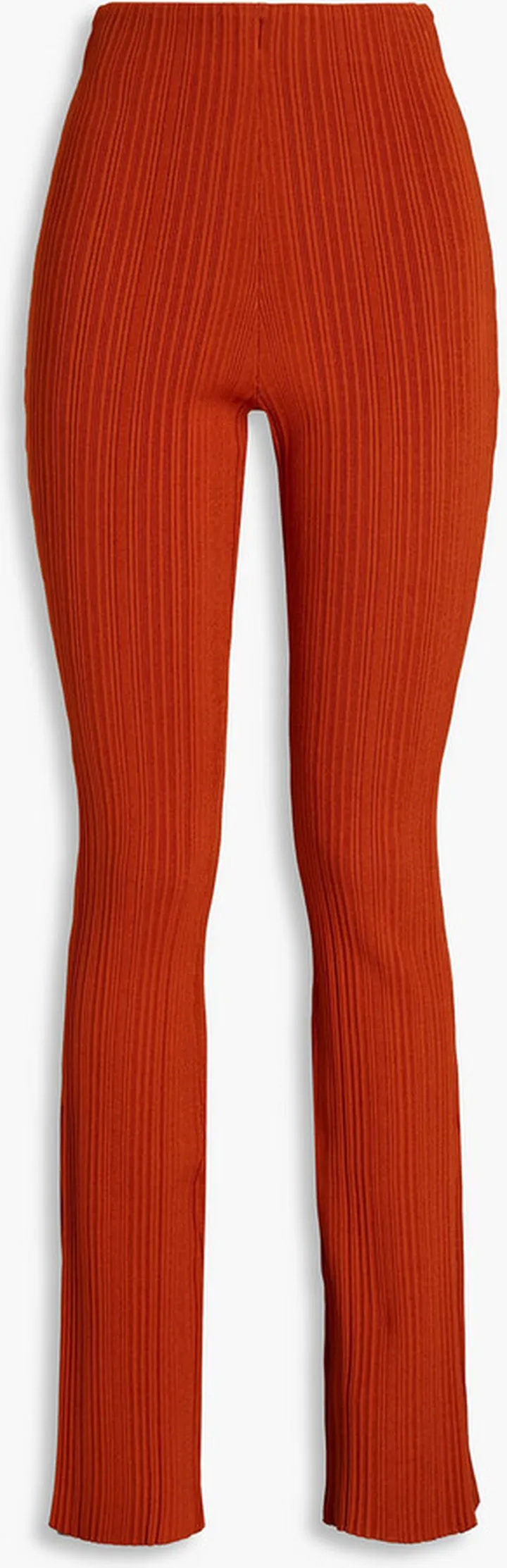 Ribbed-knit flared pants