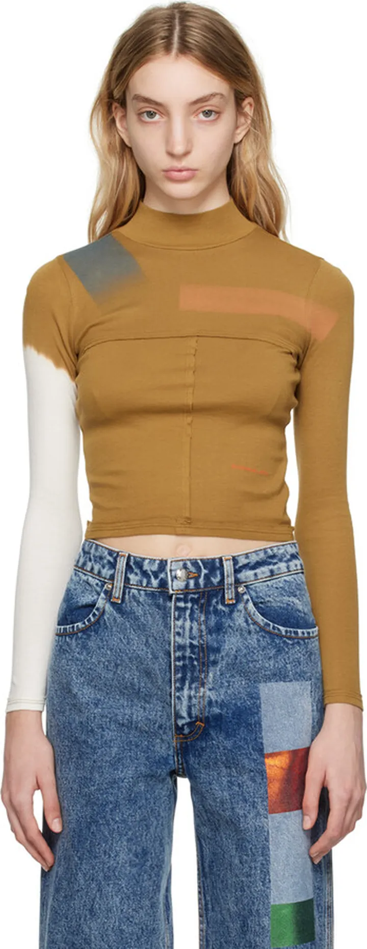 Eckhaus Latta Tan Lapped Baby Turtleneck