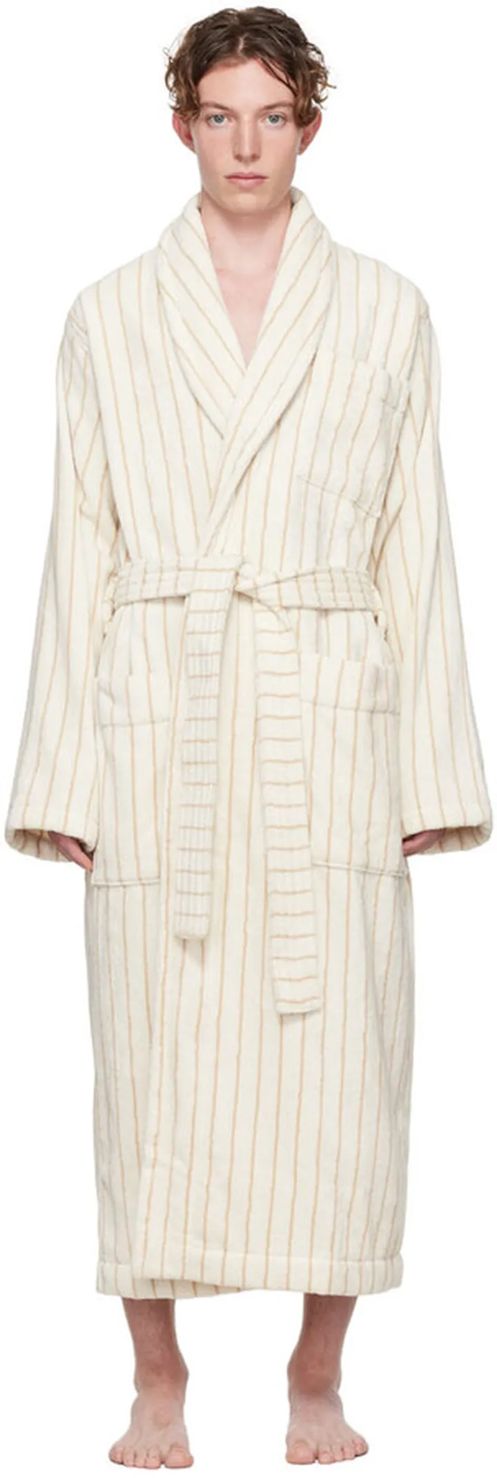 Tekla Off-White Organic Cotton Bathrobe