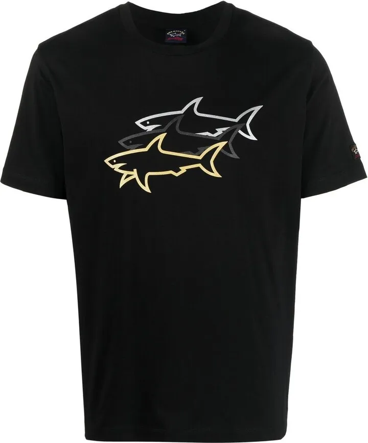 shark-print cotton T-Shirt