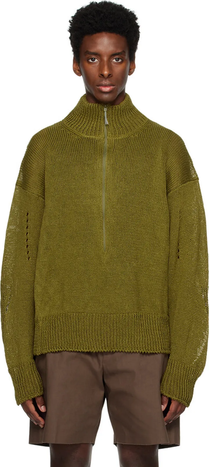 ROA Green Half-Zip Sweater