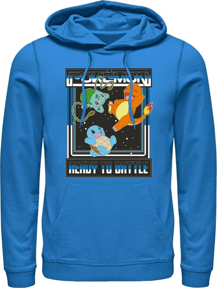 Men's Pokemon Ready To Battle Trio Pull Over Hoodie - Royal Blue - Small