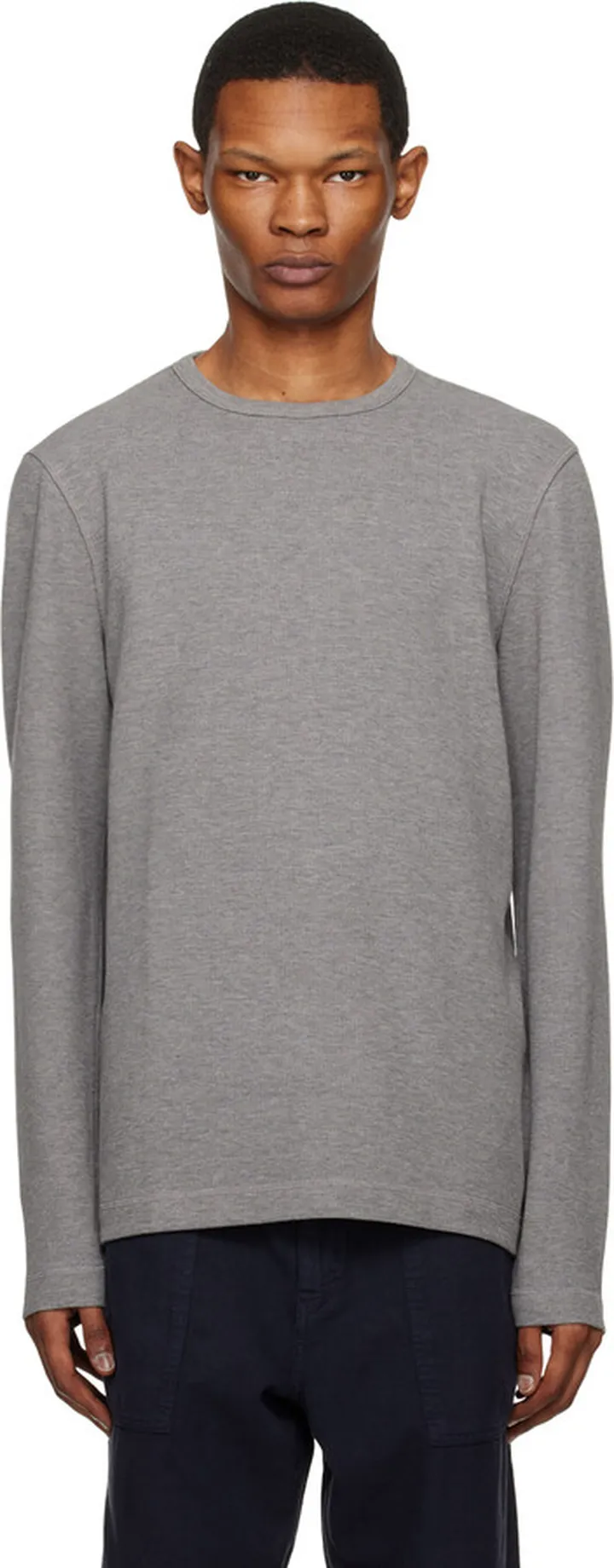 BOSS Gray Slim-Fit Long Sleeve T-Shirt