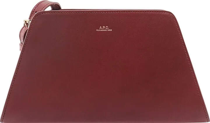 Leather shoulder bag with logo print