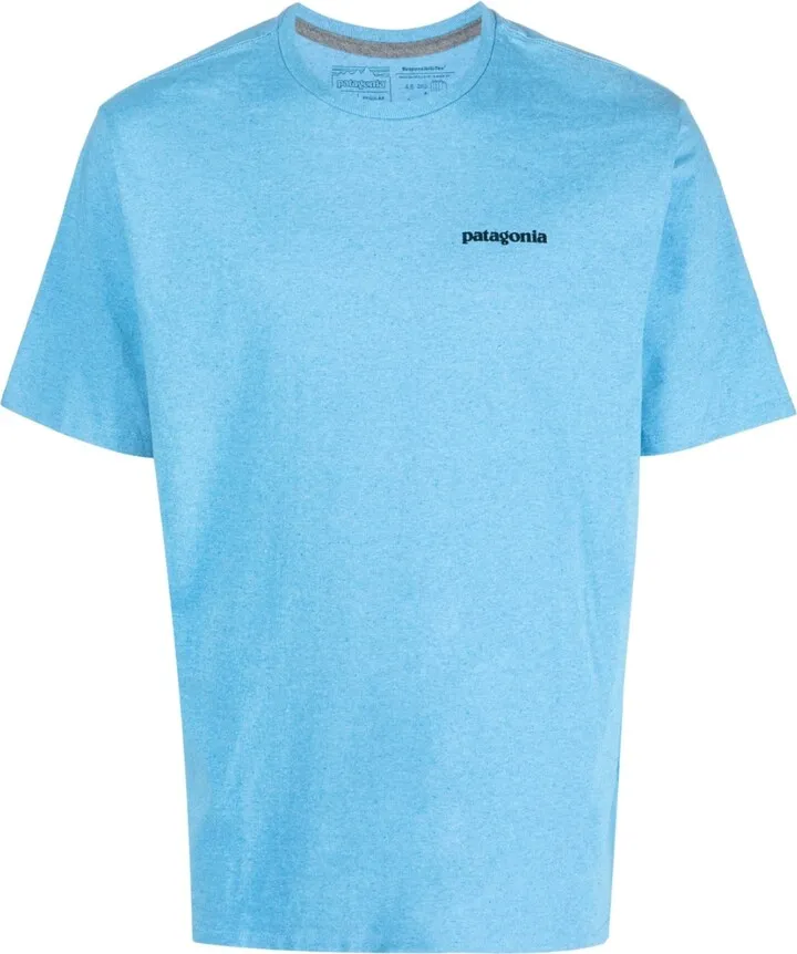 slub-texture logo-print T-shirt