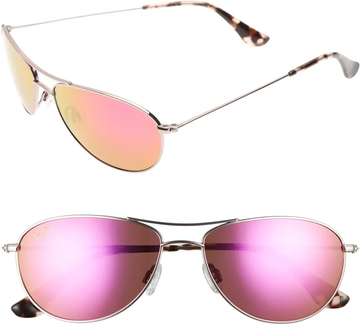 Baby Beach 56mm Mirrored PolarizedPlus2® Aviator Sunglasses
