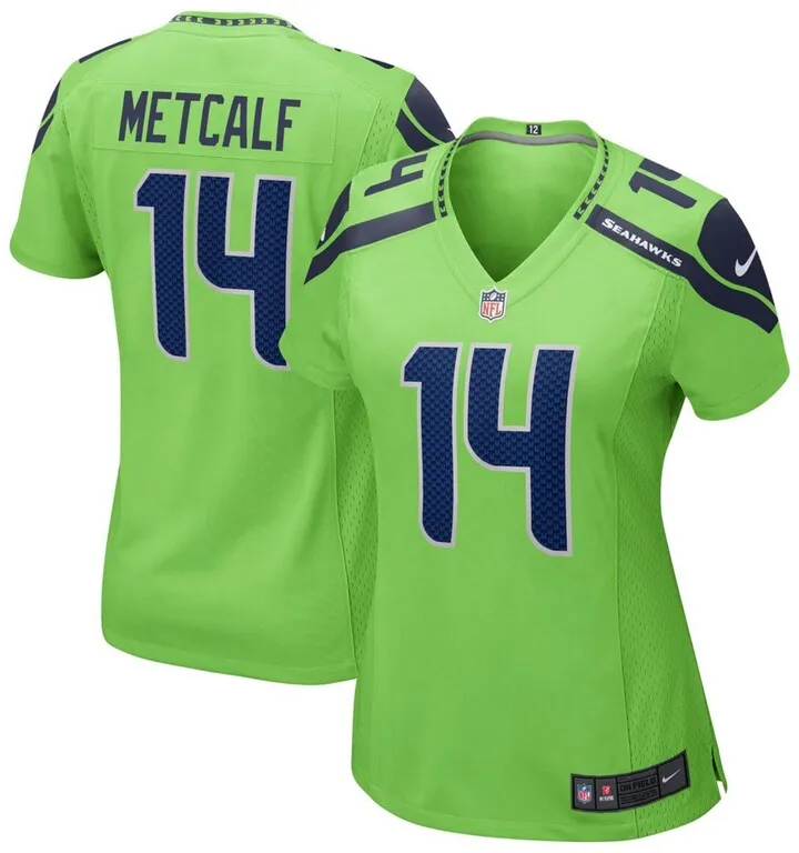 Women's Dk Metcalf Neon Green Seattle Seahawks Game Jersey