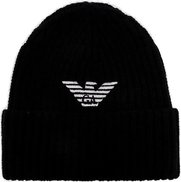 Emporio Armani Logo-Embroidered Knitted Beanie