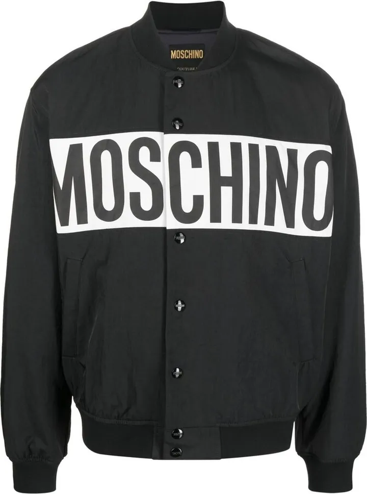 Logo-Stripe Bomber Jacket