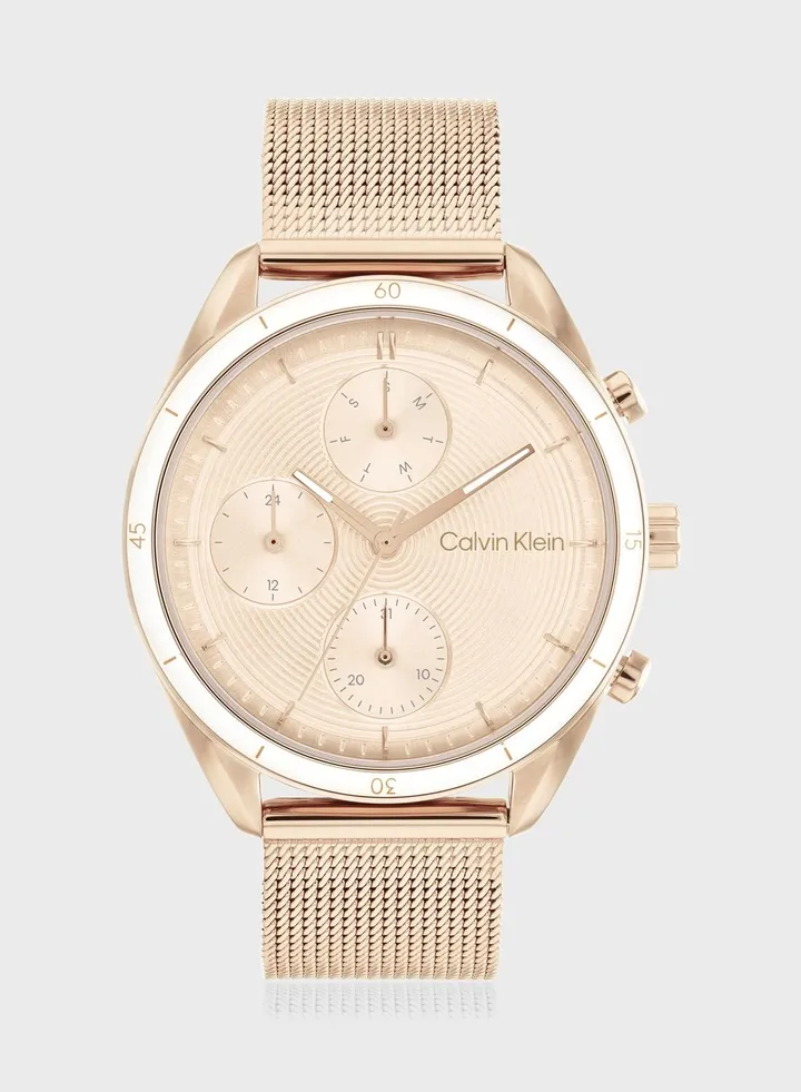 Ionic Plated Carnation Gold Steel Analog Watch