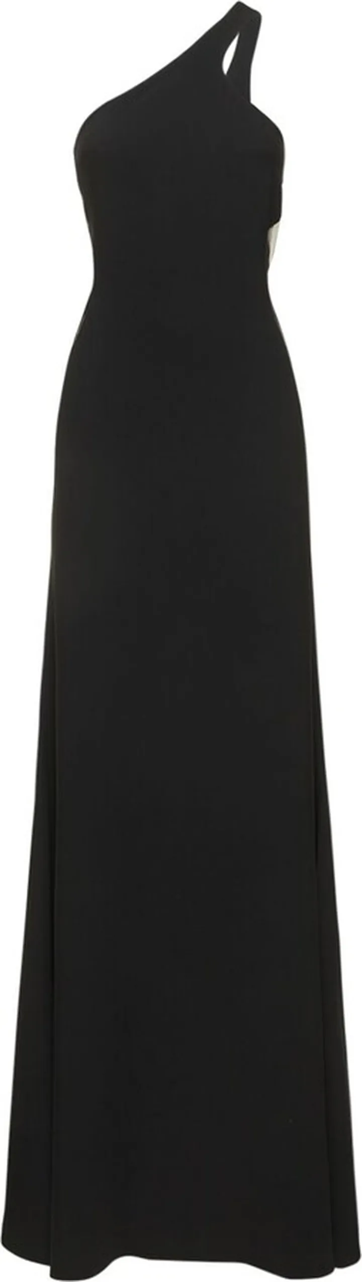 One shoulder crepe long dress
