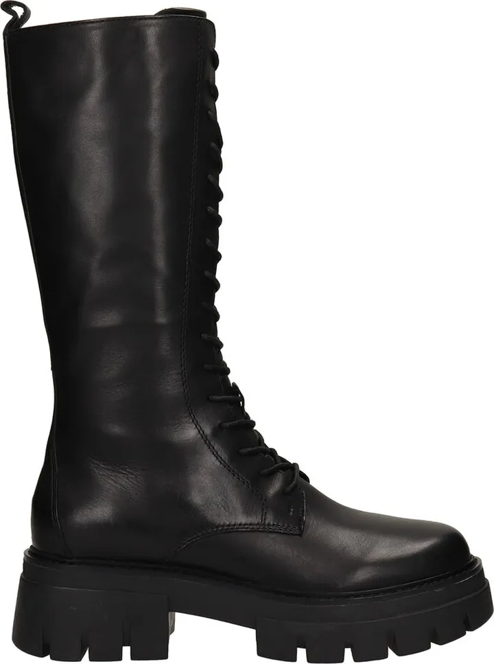 Lullaby Combat Boots In Black Leather