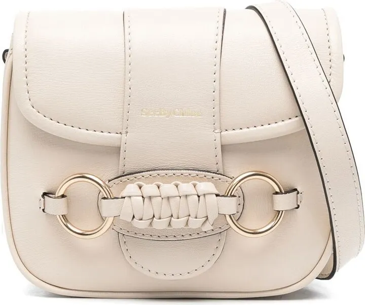 Neutral Saddie Leather Shoulder Bag
