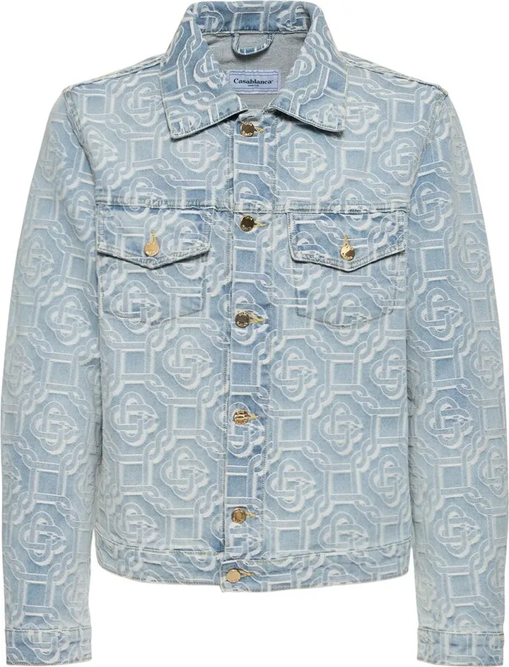 Monogram jacquard cotton denim jacket