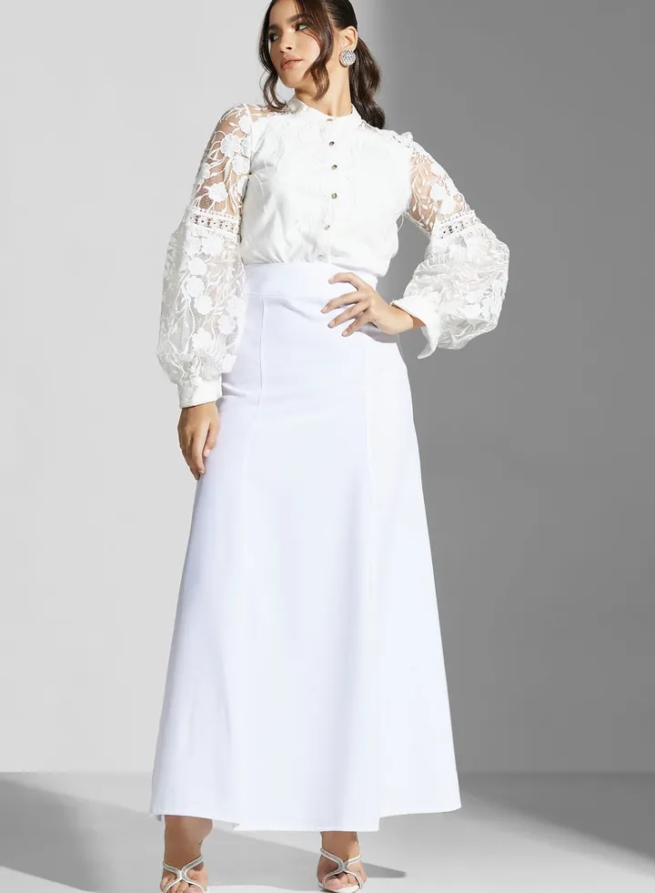 High Waist Tiered Skirt