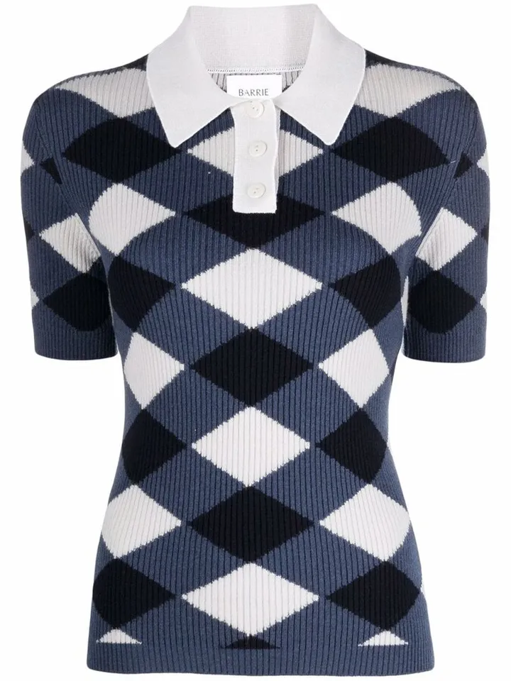 Argyle Cashmere Polo Shirt