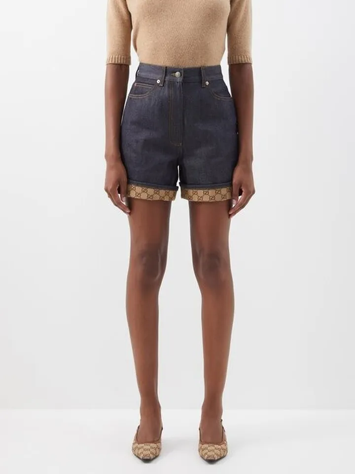 High-waisted Denim Shorts