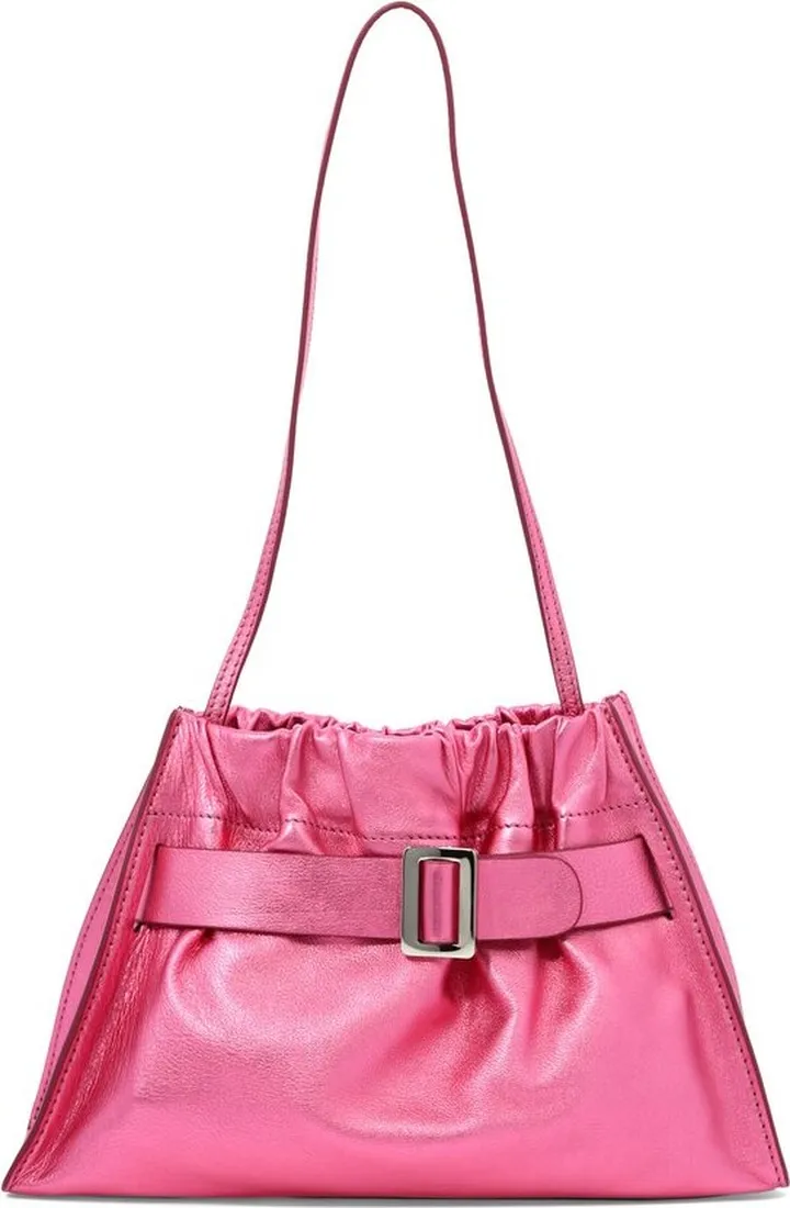 Boyy Scrunchy Satchel Buckled Metallic Shoulder Bag