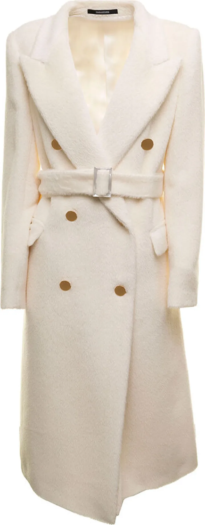Jole Wool And Alpaca White Double-breasted Long Coat